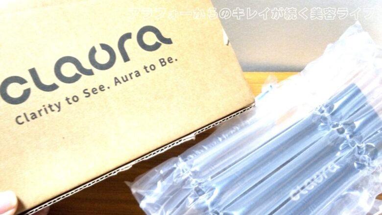 claura（クロラ）のメガネが入ってた箱とパッケージ
